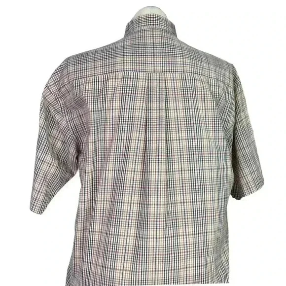 Foxfire Men L Plaid Button Down Shirt Reg Multi Cotton Blend Short Sleeve Pocket - Picture 5 of 6